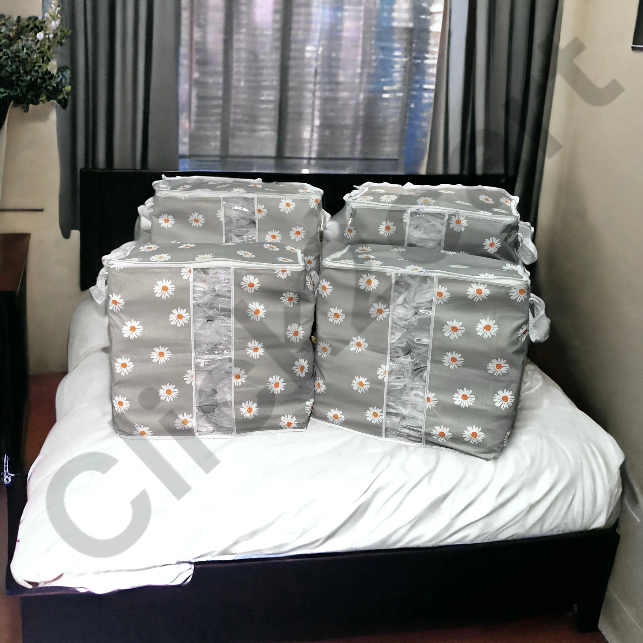 110GSM Cloths Storage Bag GRAY (3pcs)