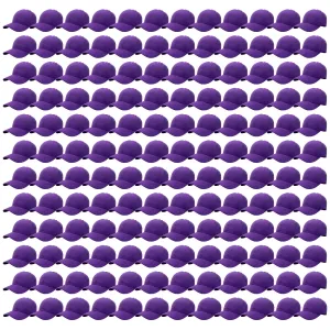 144-Pack Baseball Dad Cap Velcro Strap Adjustable Size - Purple
