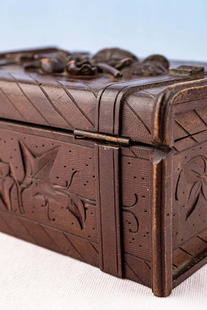 Antique French Carved Wooden Box