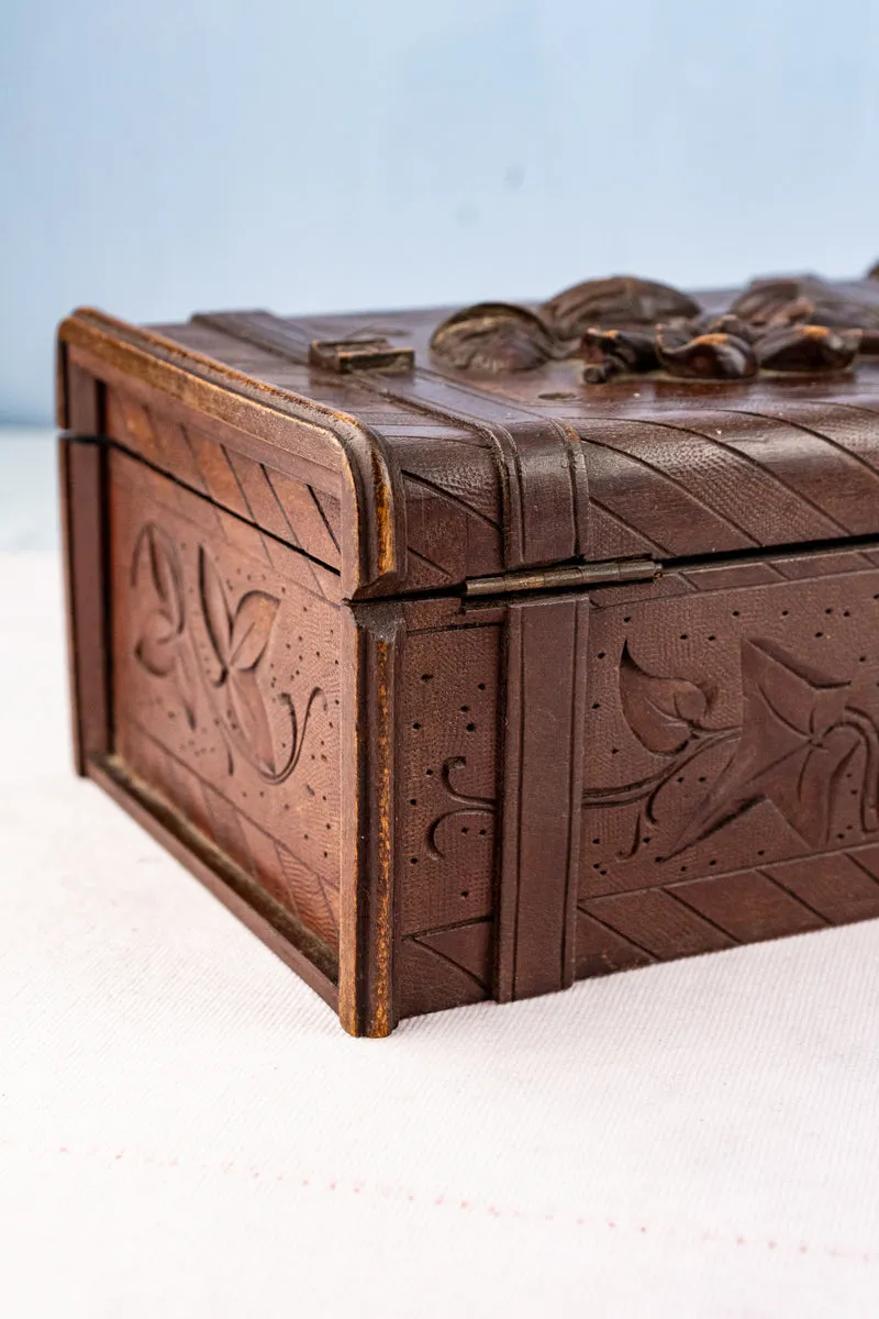 Antique French Carved Wooden Box