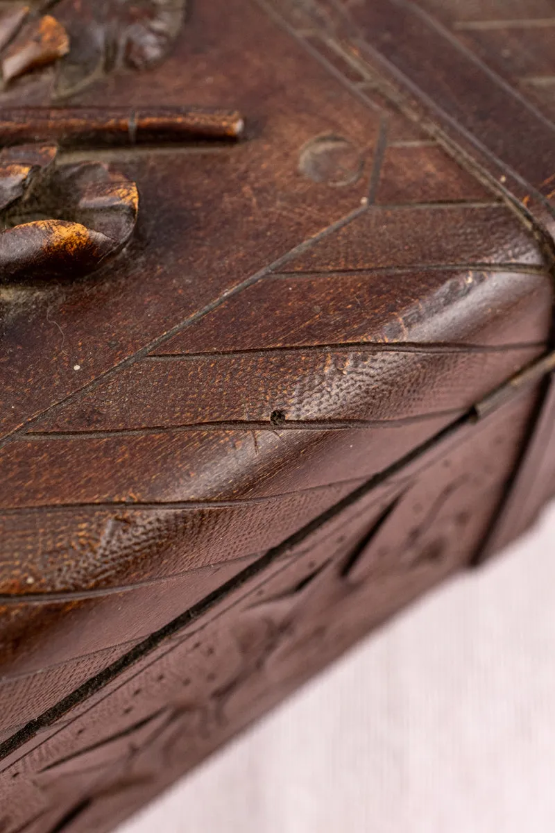 Antique French Carved Wooden Box