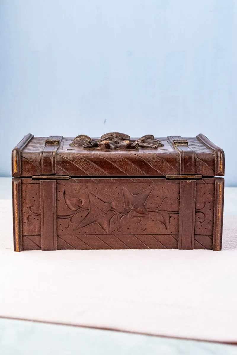 Antique French Carved Wooden Box