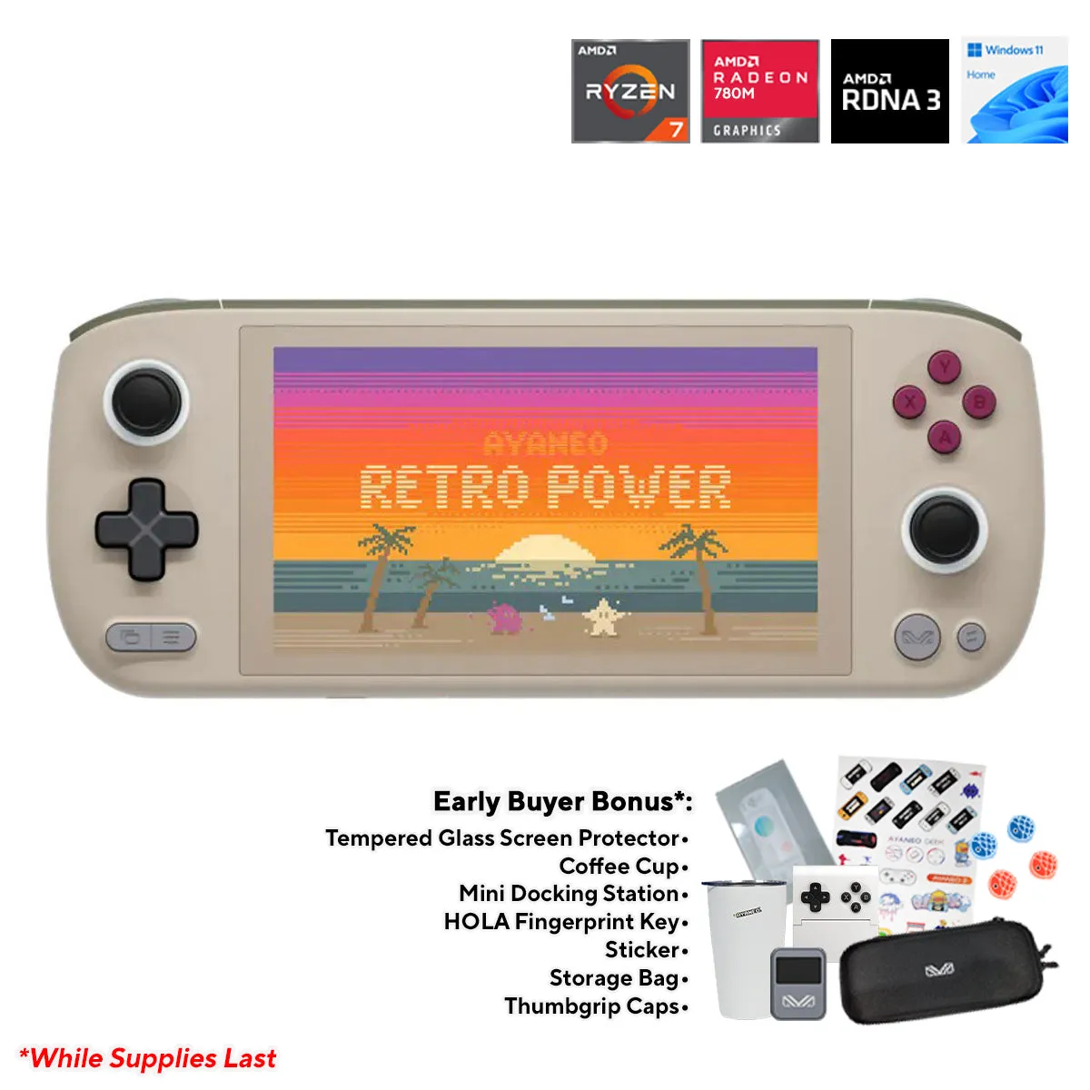 Ayaneo Air 1S AMD RYZEN 7 7840U 32GB RAM   2TB SSD Handheld PC Gaming Console (Retro Power)