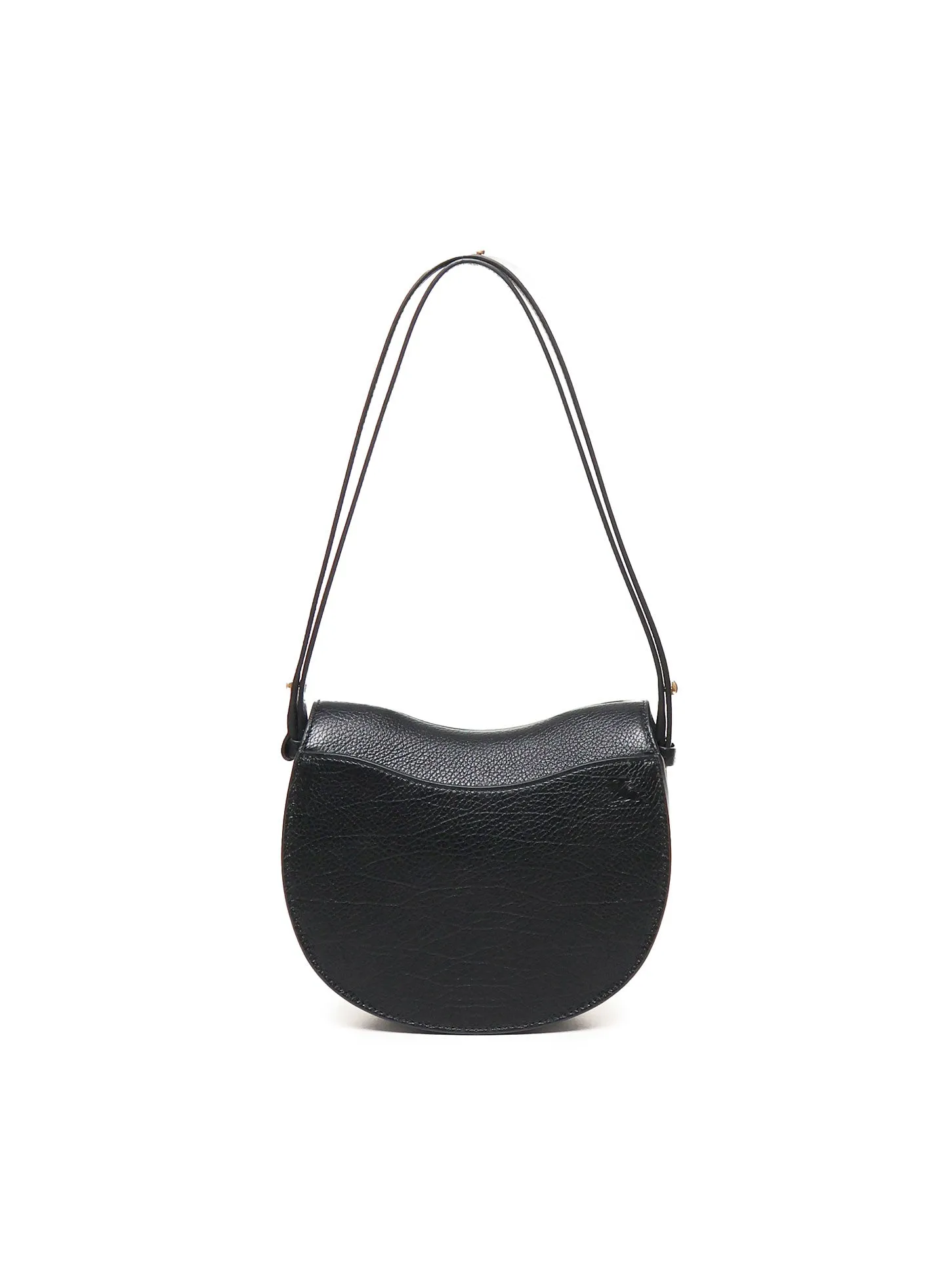 Black Embossed Check Saddle Bag