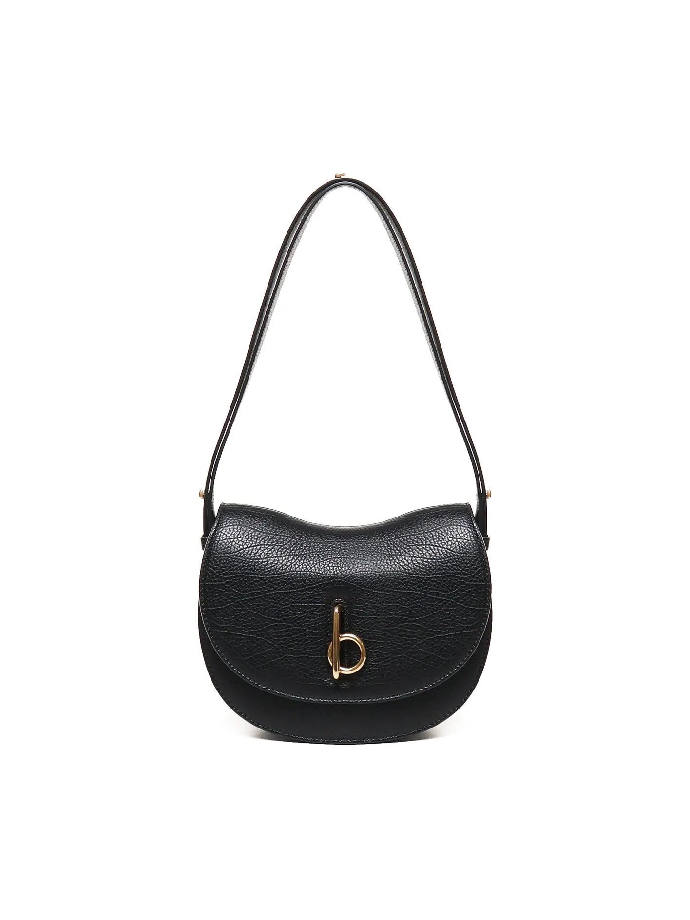 Black Embossed Check Saddle Bag