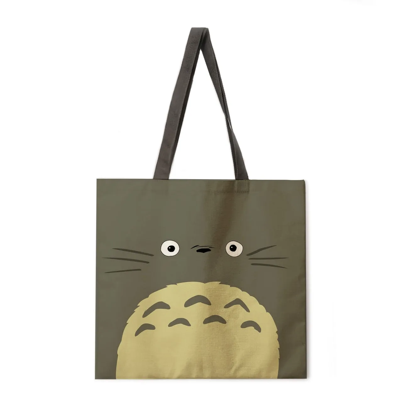 Cartoon anime linen shopping bag ladies backpack foldable shopping bag beach tote bag handbag large bag female bag