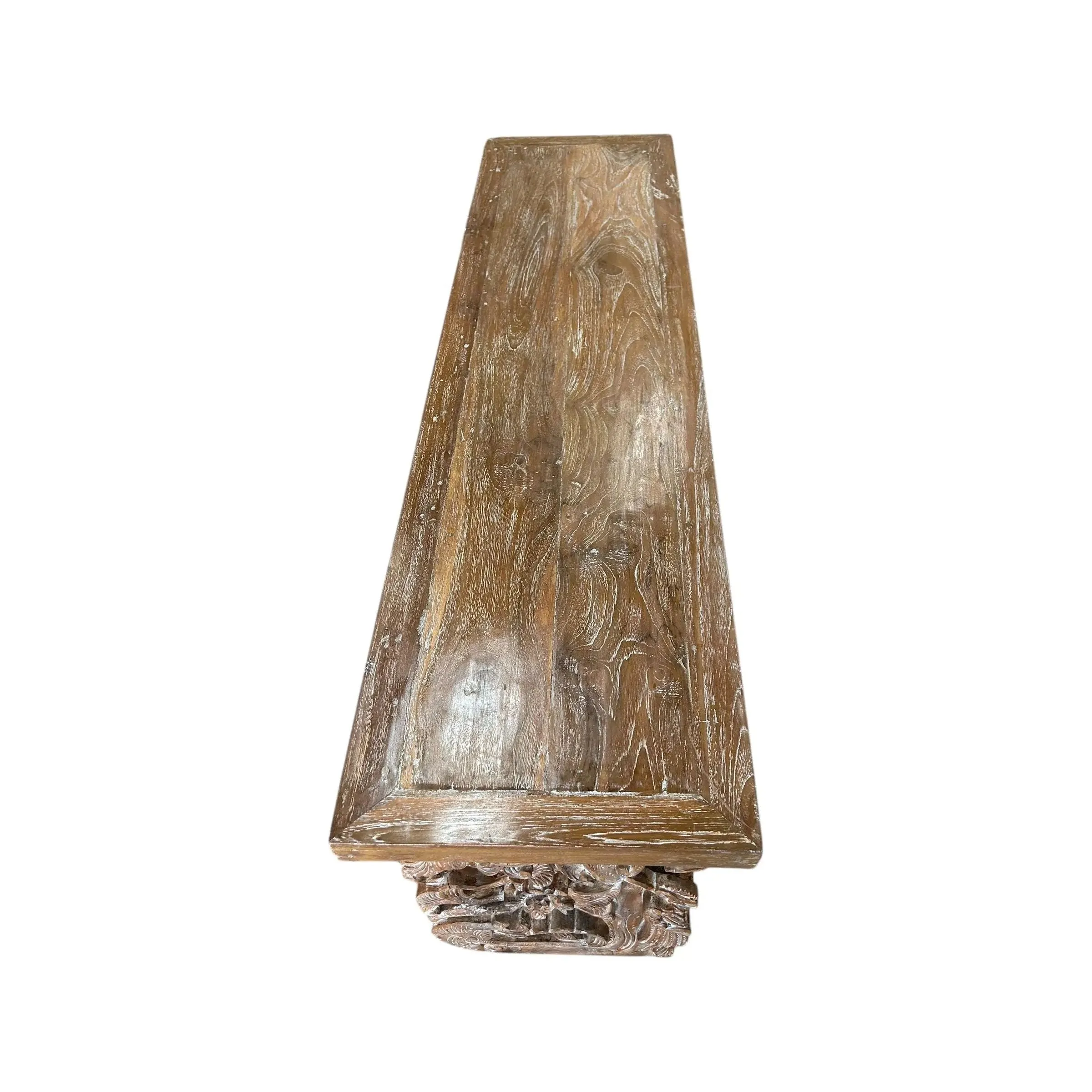 Carved Teak Bench 63”L