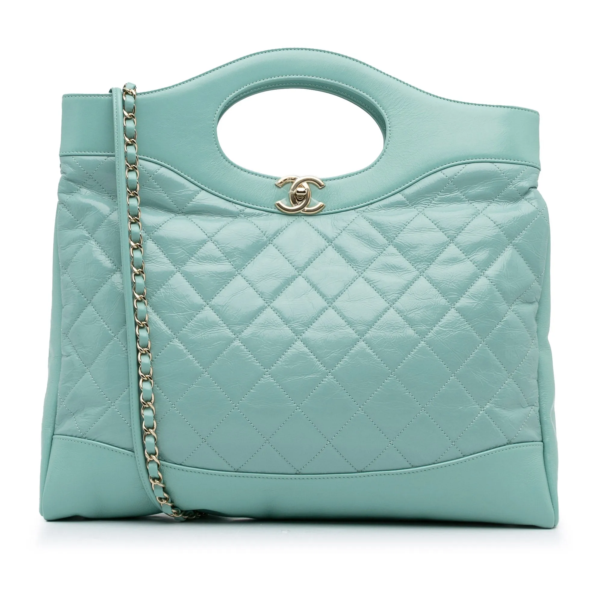 Chanel 31 Bag Large Light Blue Calfskin Silver