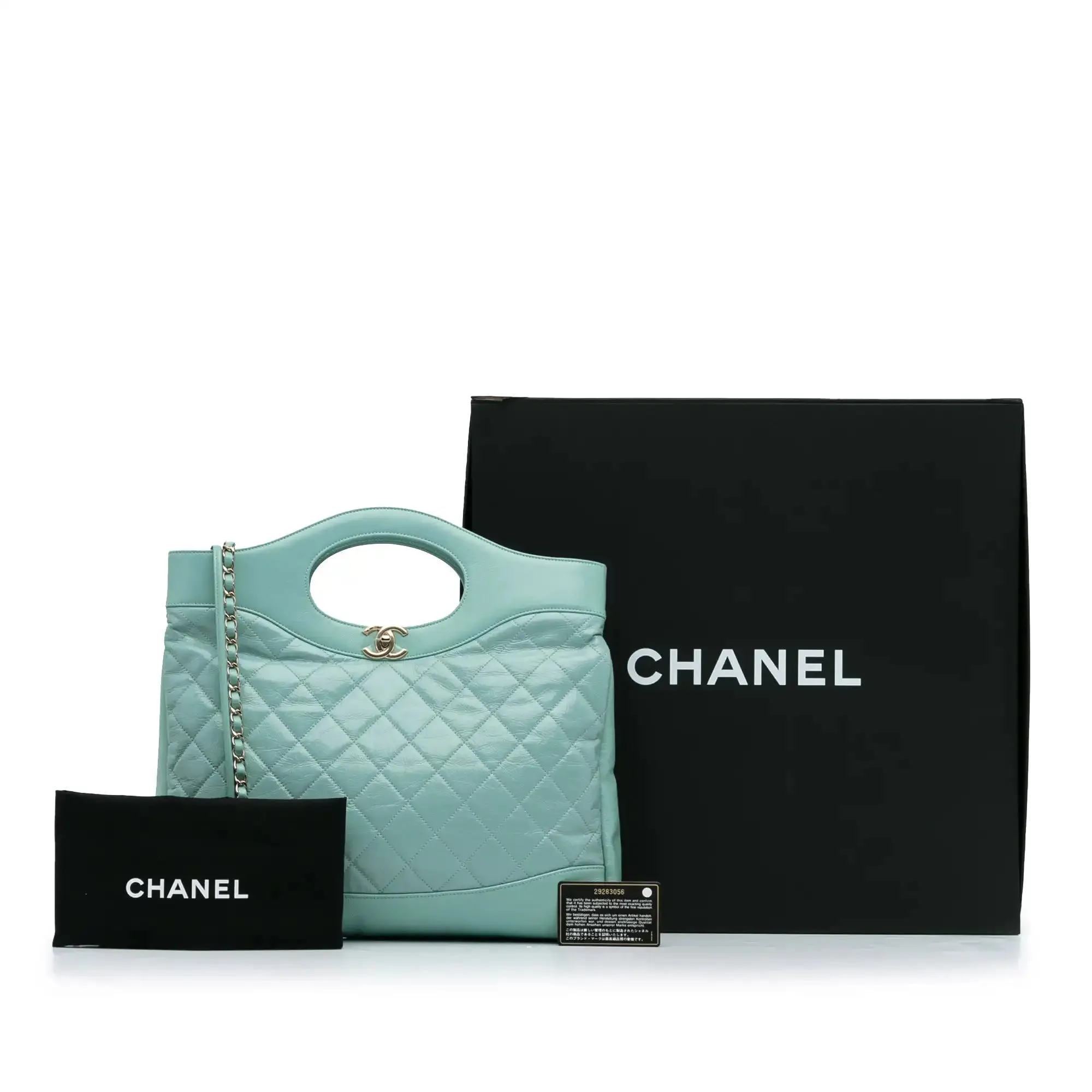 Chanel 31 Bag Large Light Blue Calfskin Silver