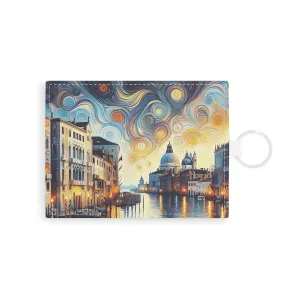 Colorful design of a touristic city Saffiano Leather Card Holder