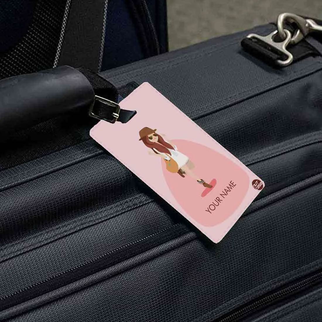Custom Bag Tags Add Name Ideal for Travel Set of 2 - Girls