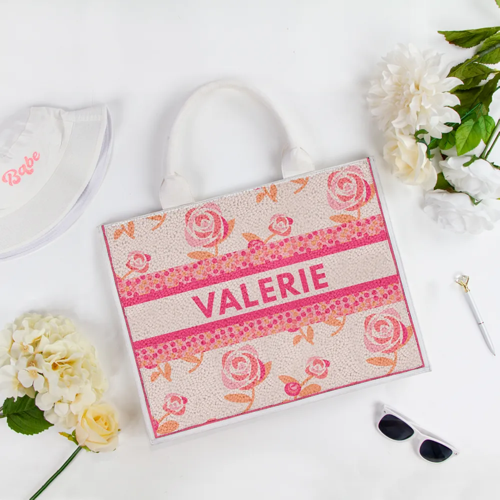 Custom Pink Ribbon Tote Bag
