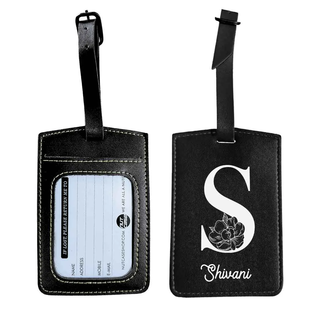 Custom Travel Bag Tags with Name and Initial Travel Tags for Luggage - ADD NAME