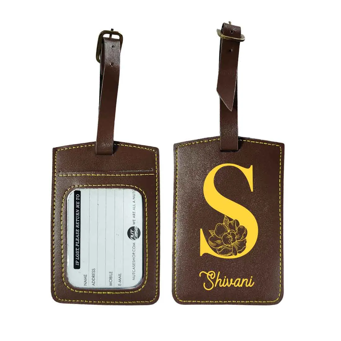 Custom Travel Bag Tags with Name and Initial Travel Tags for Luggage - ADD NAME