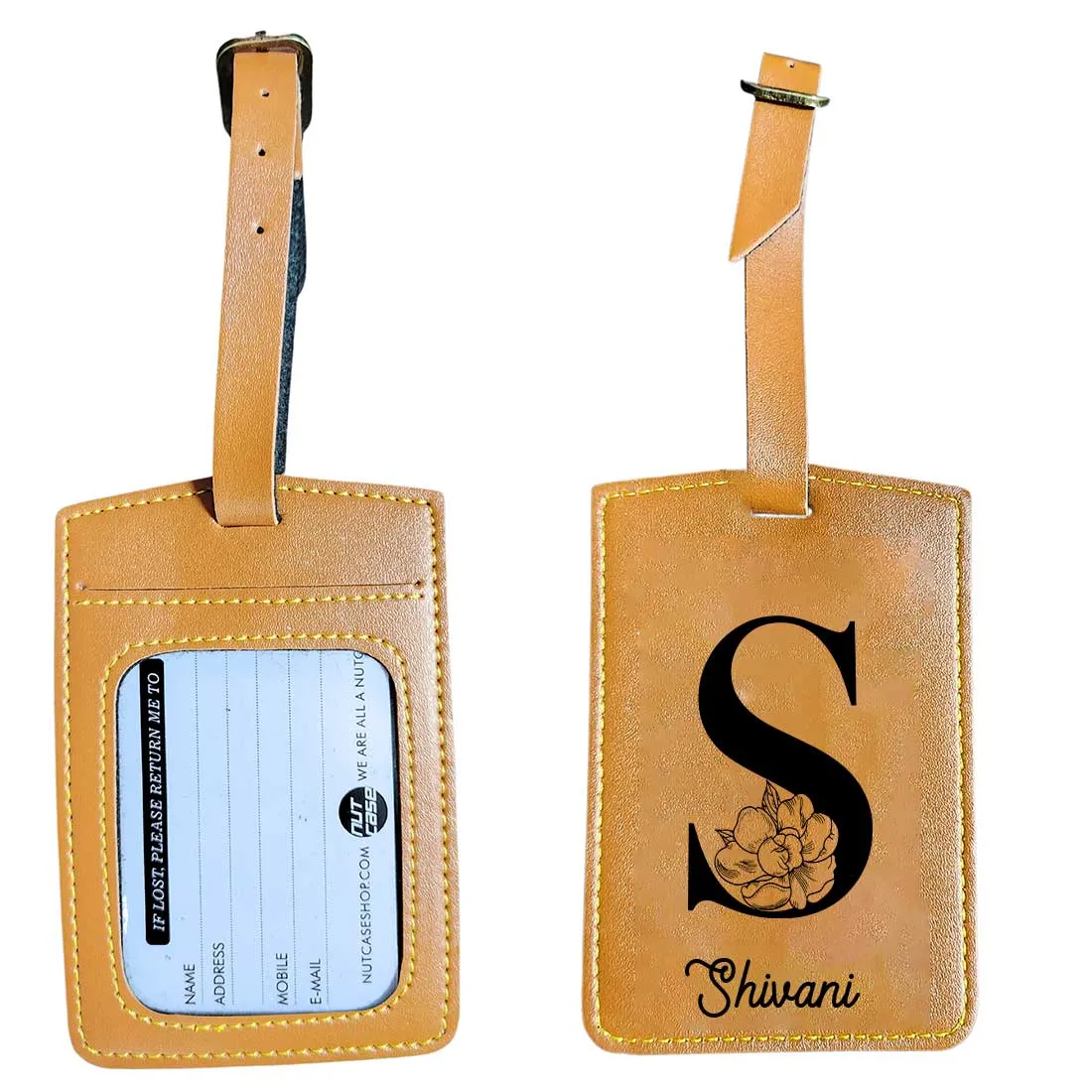 Custom Travel Bag Tags with Name and Initial Travel Tags for Luggage - ADD NAME