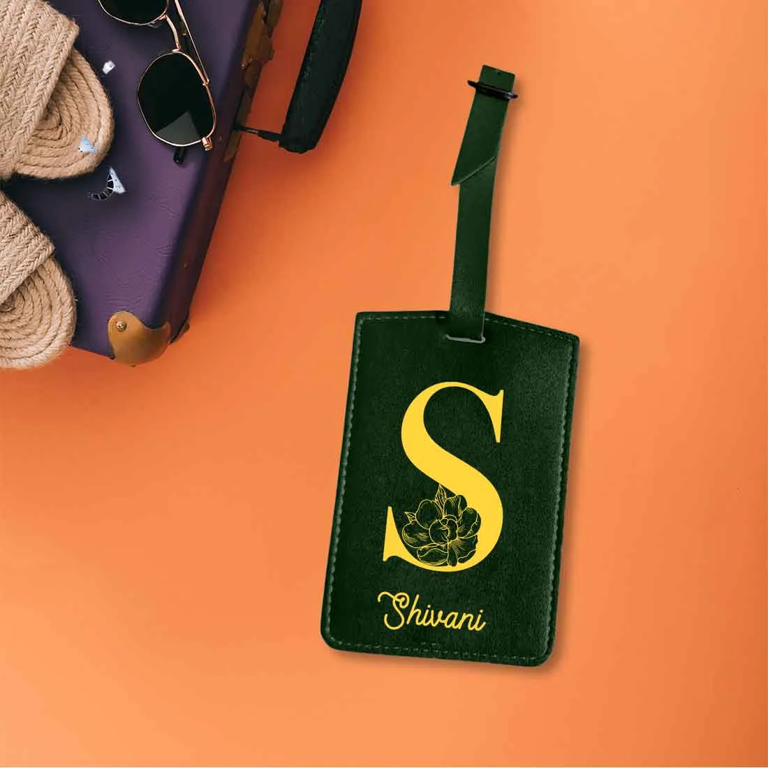 Custom Travel Bag Tags with Name and Initial Travel Tags for Luggage - ADD NAME