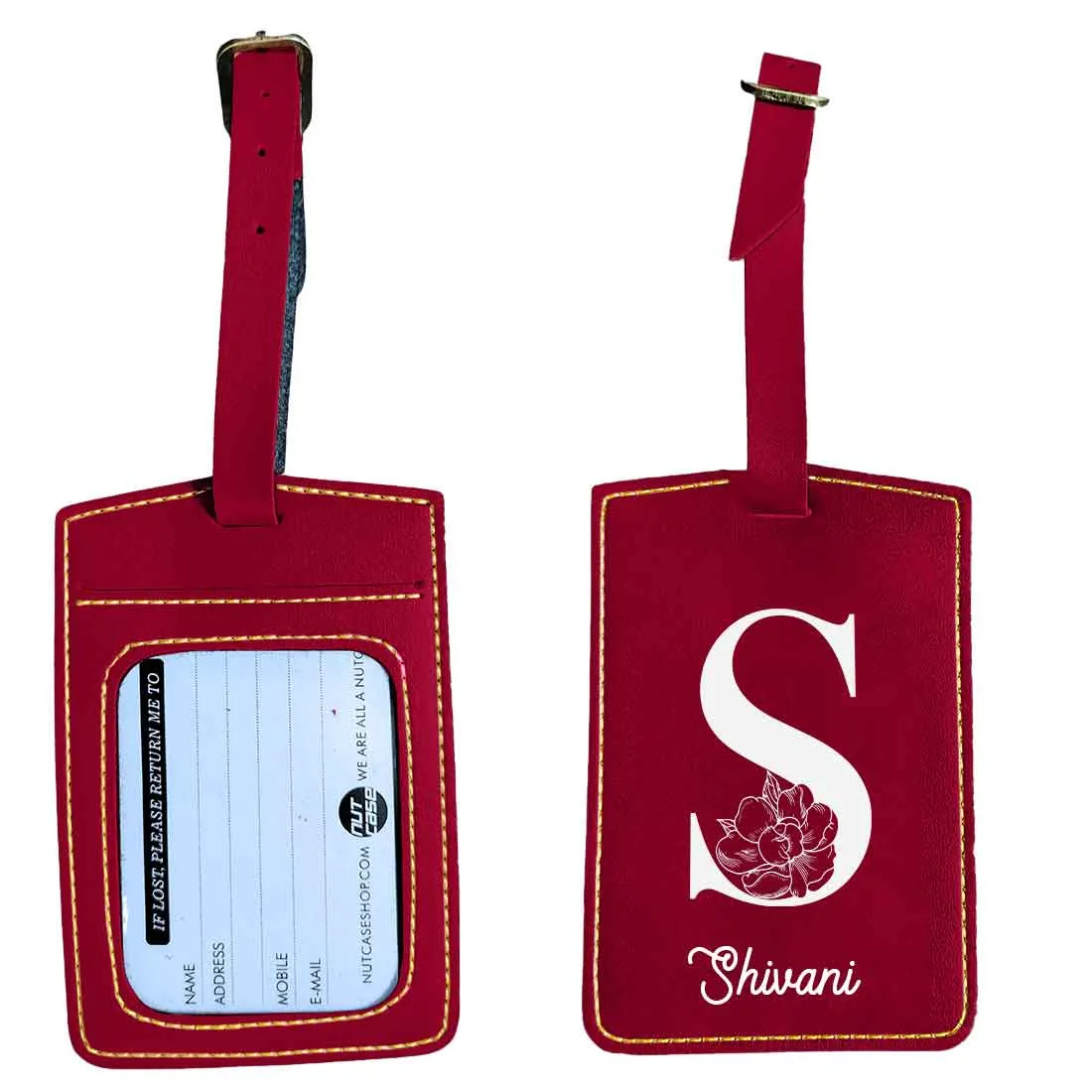 Custom Travel Bag Tags with Name and Initial Travel Tags for Luggage - ADD NAME