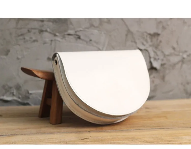 Cute Brown LEATHER Saddle SHOULDER Bag WOMEN Small Saddle Crossbody Purse FOR WOMEN