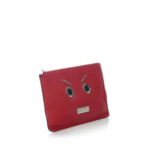 Fendi Leather Face Clutch Bag - '10s