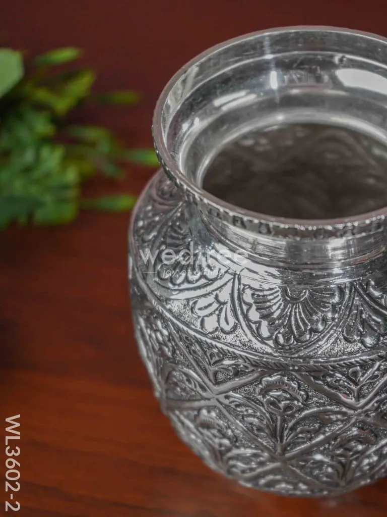 German Silver Floral Kalash with Antique Finish - WL3602-2