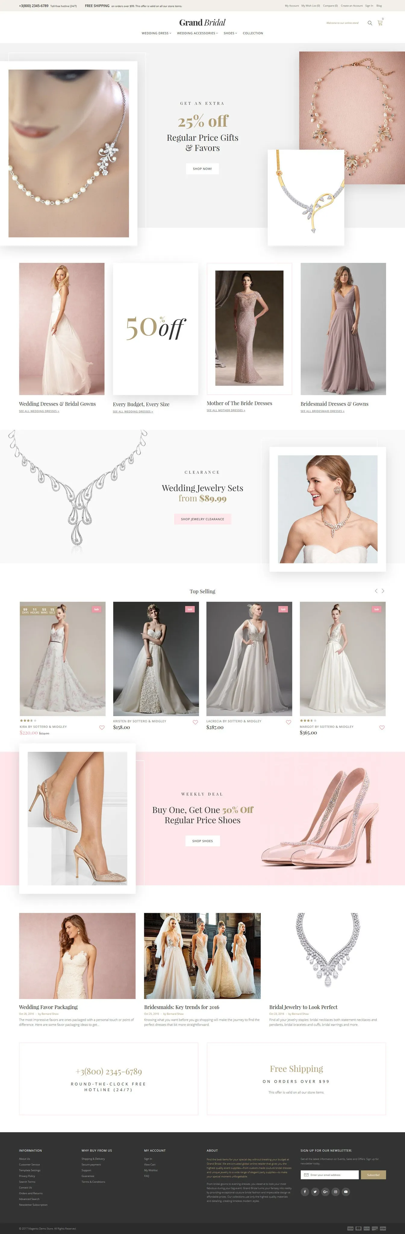Grand Bridal Magento Website