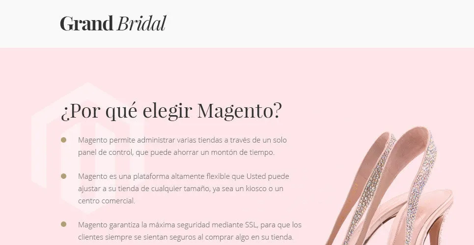 Grand Bridal Magento Website