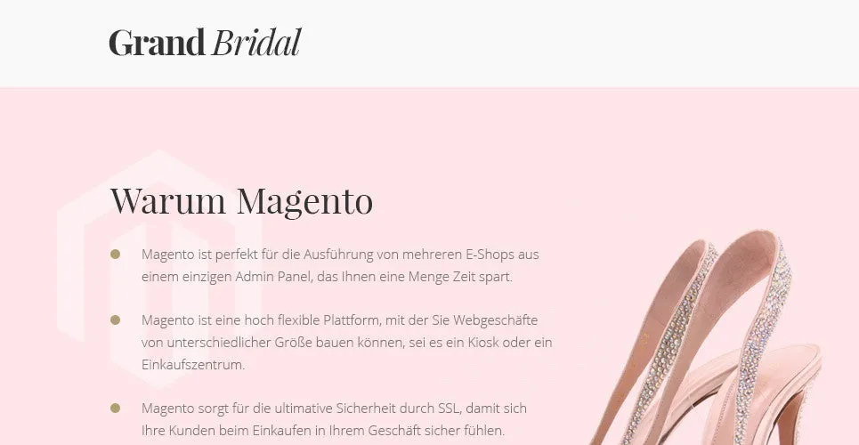 Grand Bridal Magento Website