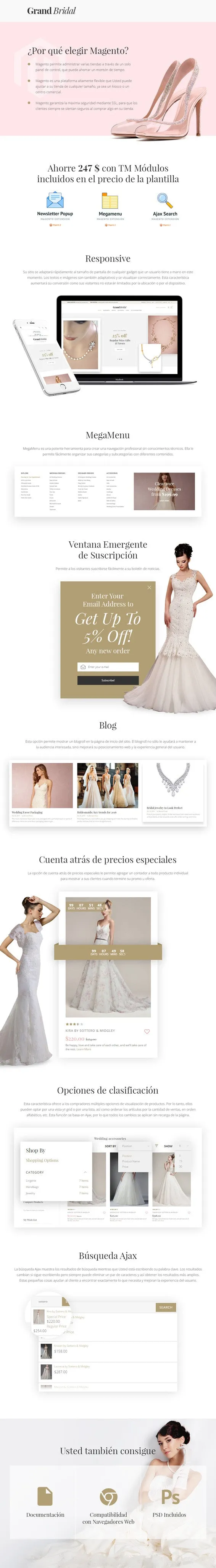 Grand Bridal Magento Website