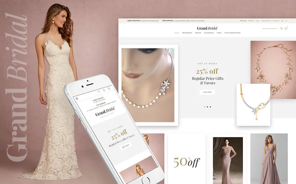 Grand Bridal Magento Website