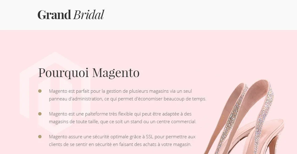 Grand Bridal Magento Website
