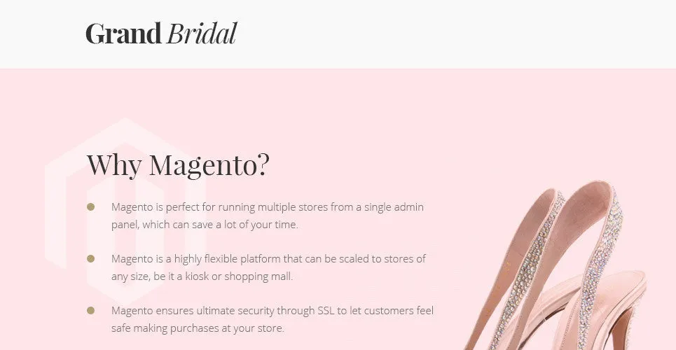 Grand Bridal Magento Website