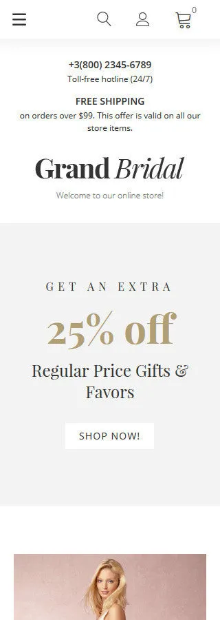 Grand Bridal Magento Website