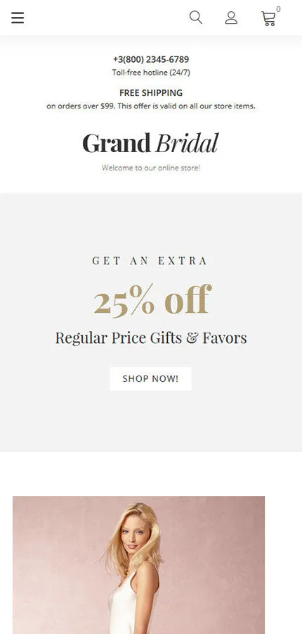 Grand Bridal Magento Website