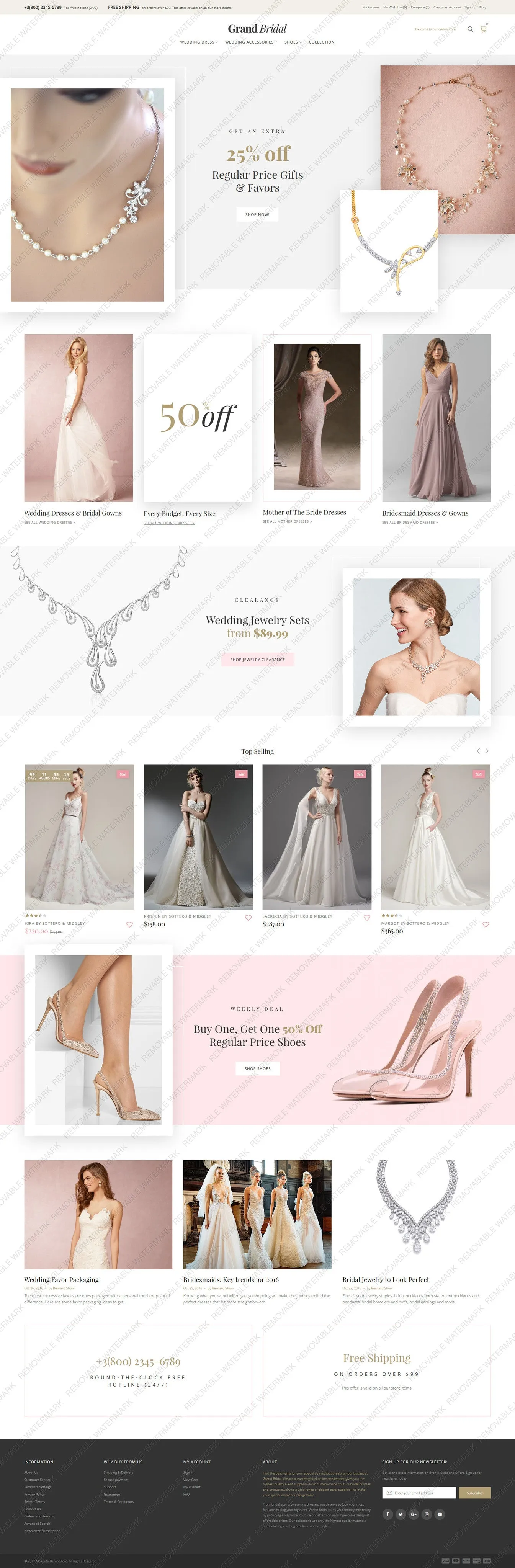 Grand Bridal Magento Website