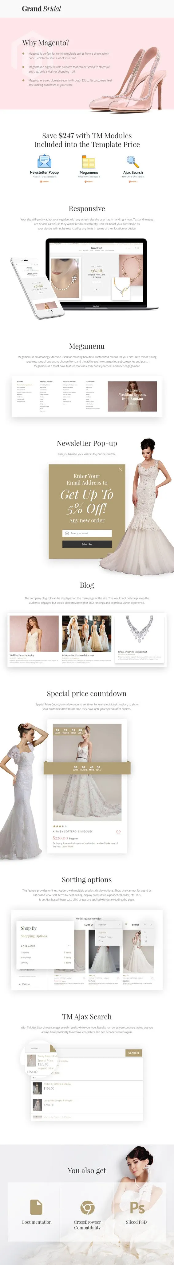 Grand Bridal Magento Website
