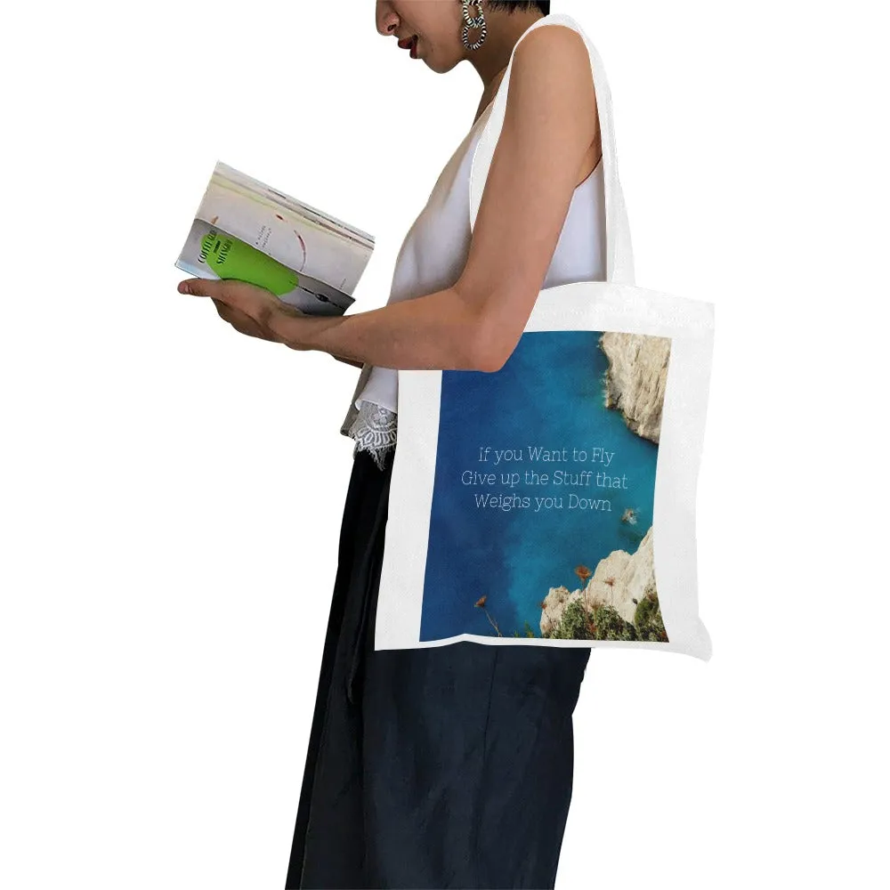 If you Want to Fly Large Cotton Canvas Tote Bag (Made in Australia)