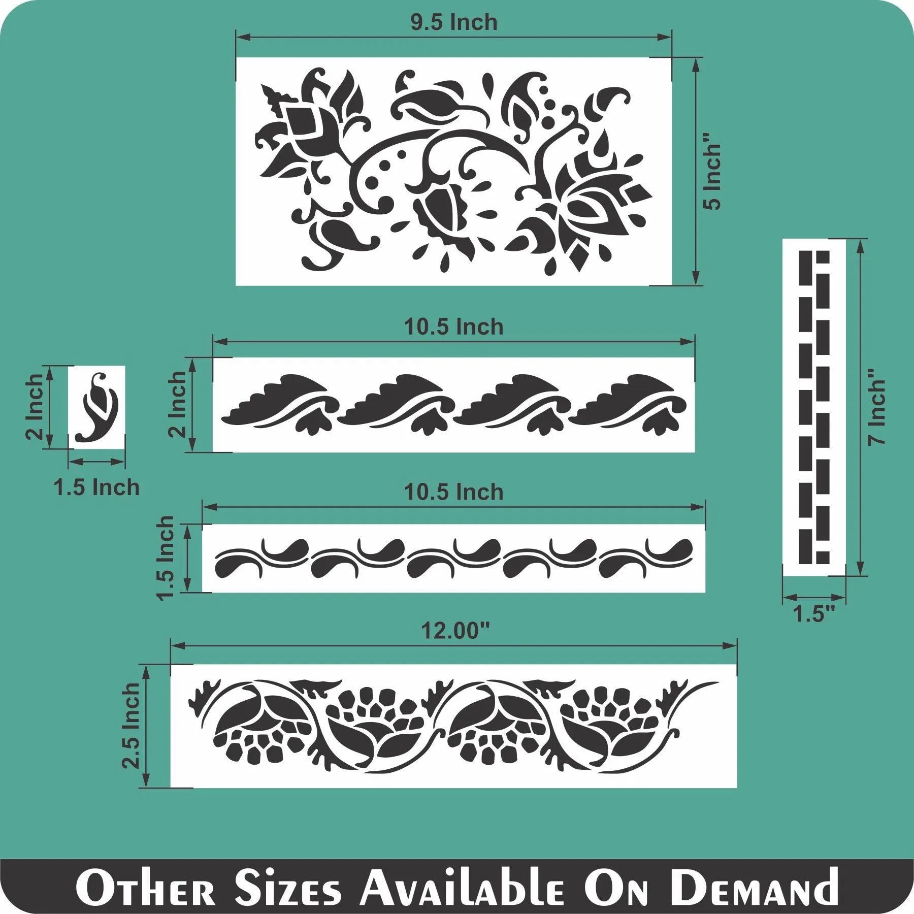 Indian Inlay (furniture and fabric) Reusable Stencil For Canvas And Wall Painting.ID #460