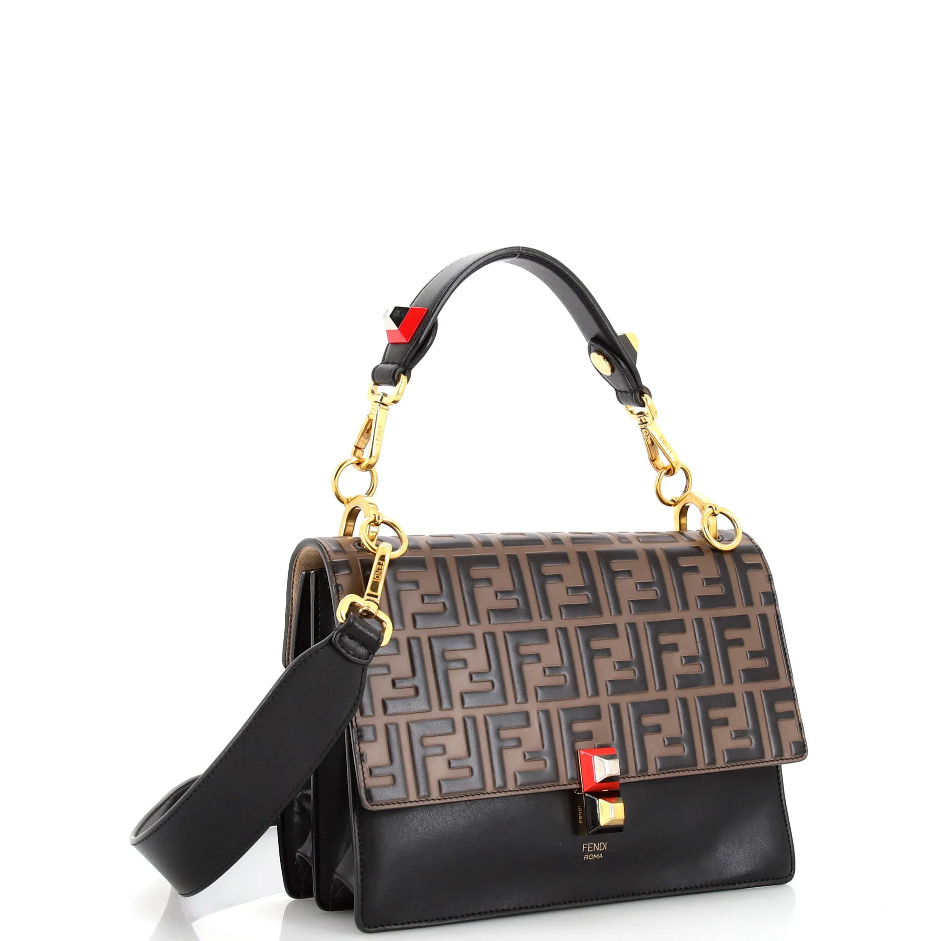 Kan I Bag Zucca Embossed Leather Medium