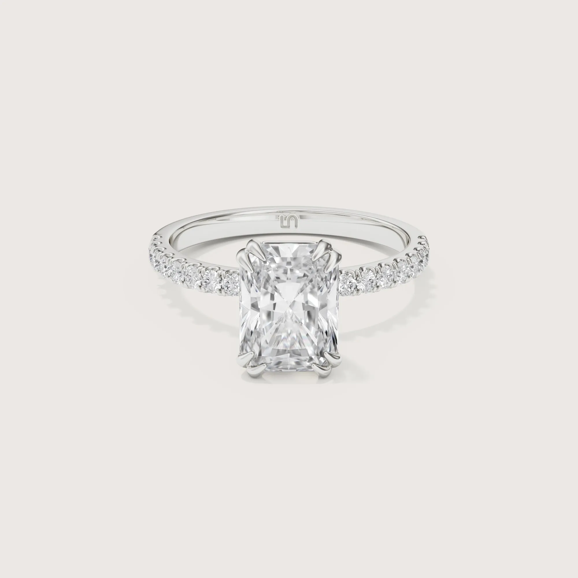 Lotus Radiant Solitaire - Diamond Band