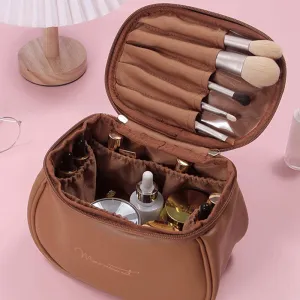 Minimalist Storage Bag Womens Travel Portable Leather Makeup Bag