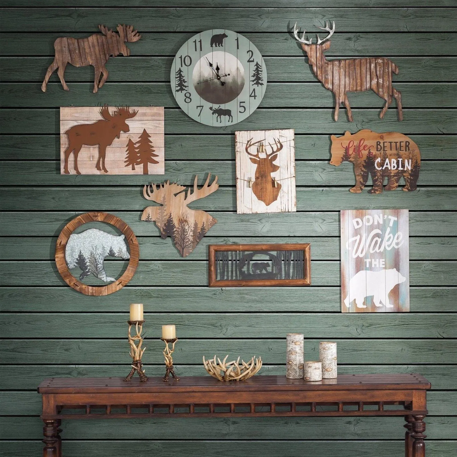 Moose Forest Rustic Wall Art