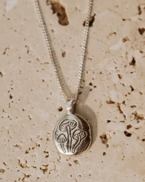 Mushroom Necklace Silver