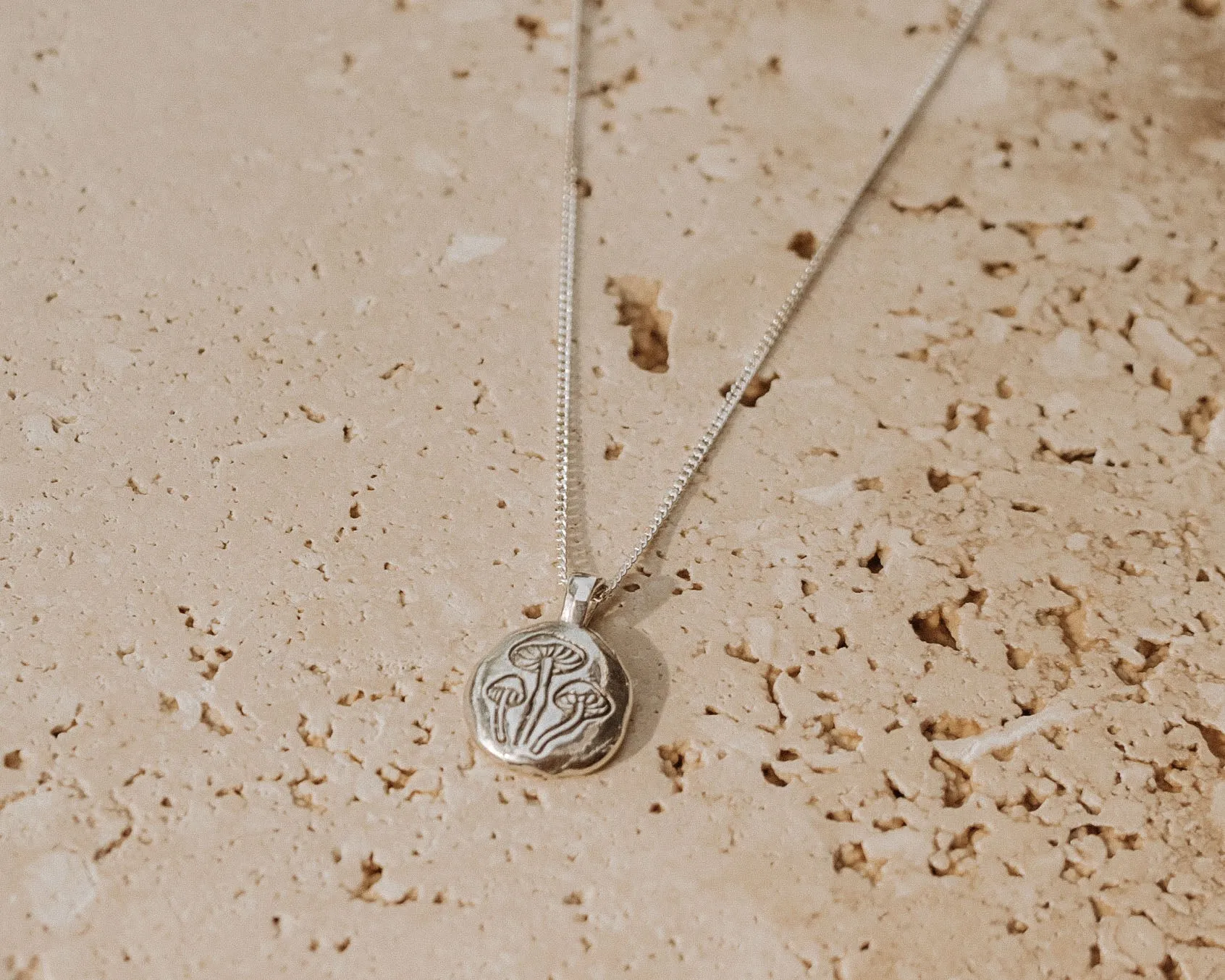 Mushroom Necklace Silver