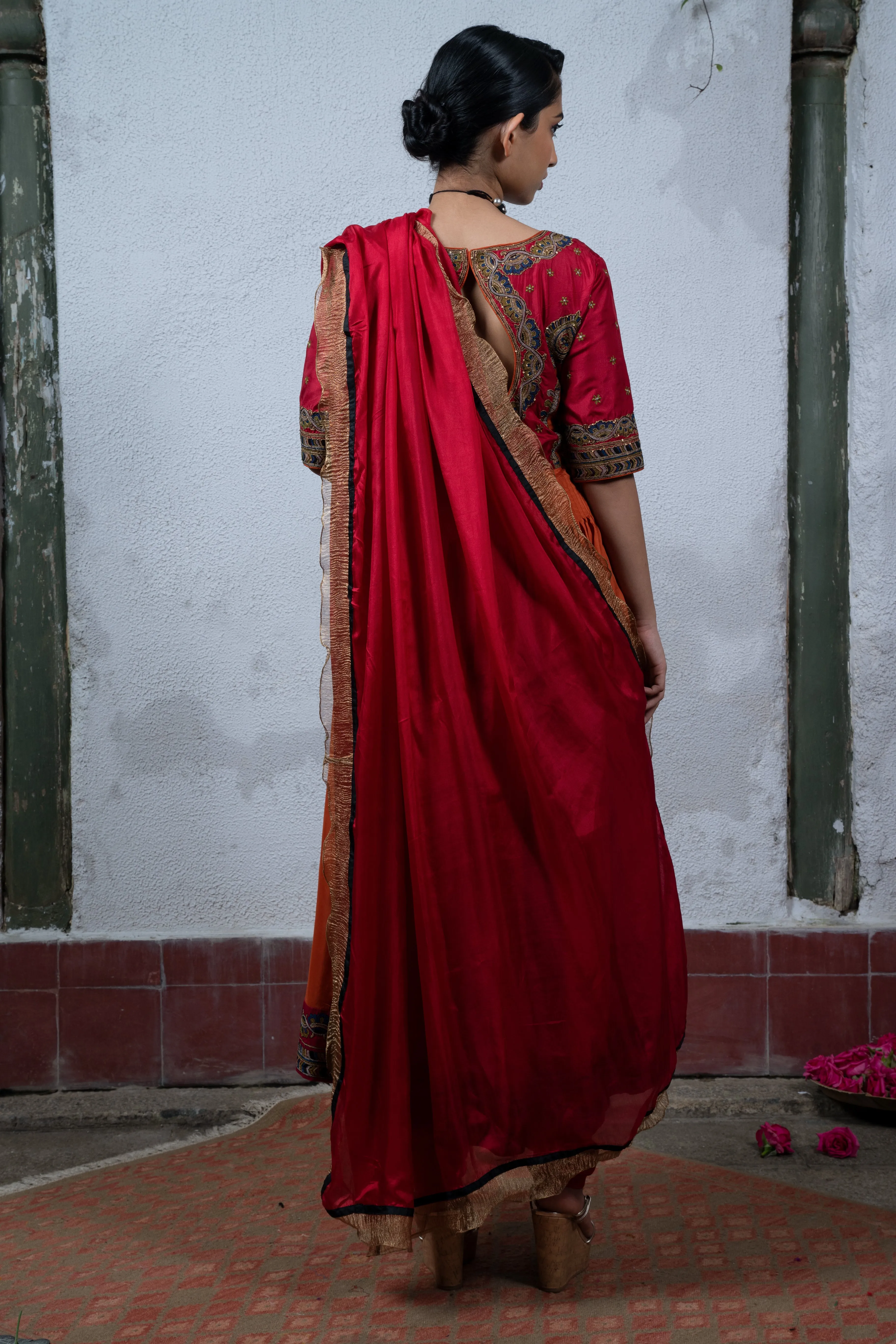 Mysore: Red and Orange Salwar