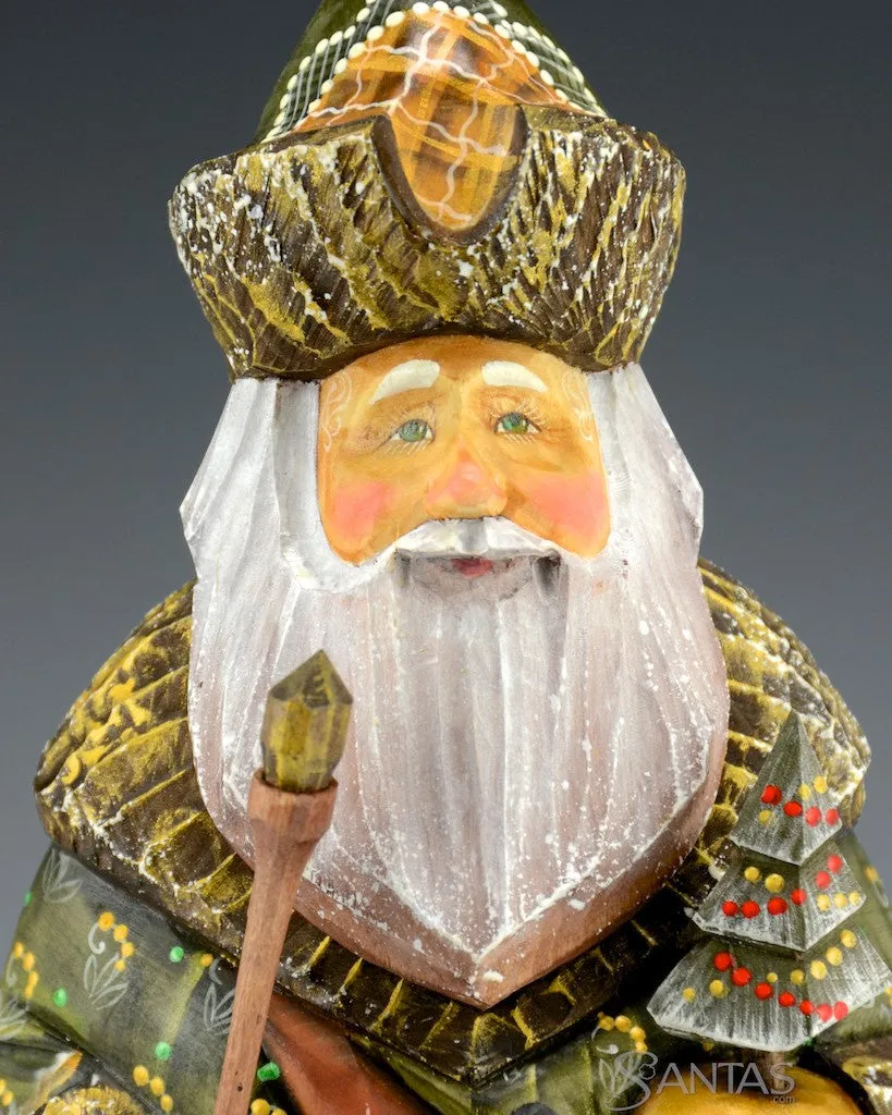 Olive Green Russian Santa with Satchel