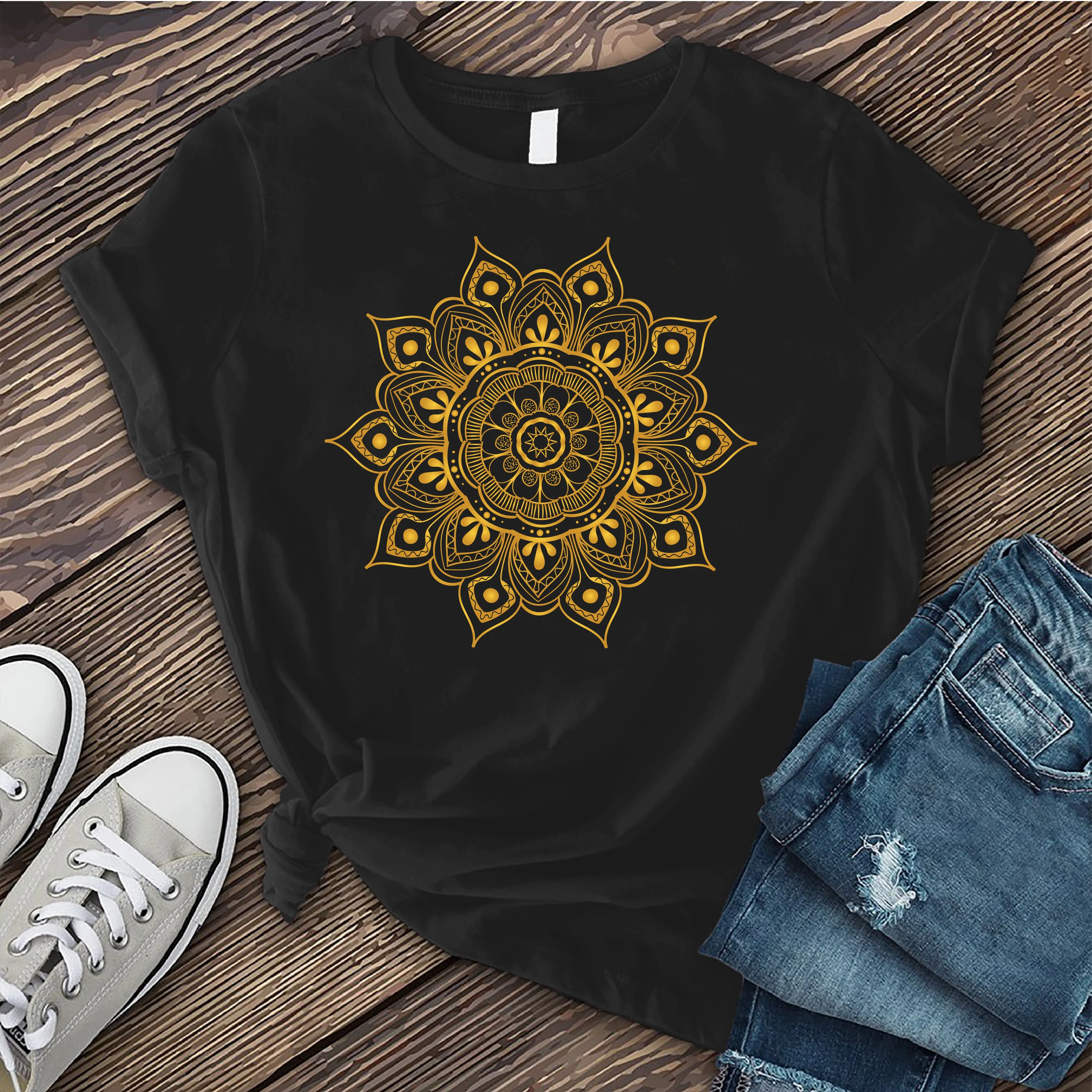 Ornamental Mandala Gold T-Shirt