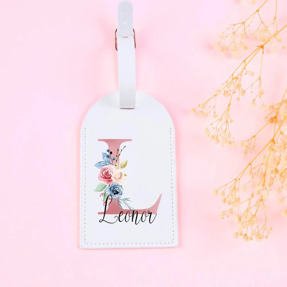 Personalised Custom Name Pu Leather Luggage Tag Suitcase Identifier Label Baggage Boarding Tags Travel Accessorie Gift for Her