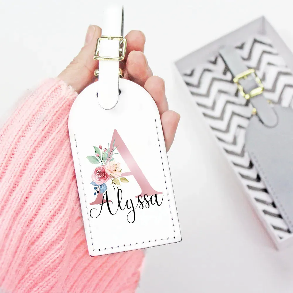 Personalised Custom Name Pu Leather Luggage Tag Suitcase Identifier Label Baggage Boarding Tags Travel Accessorie Gift for Her
