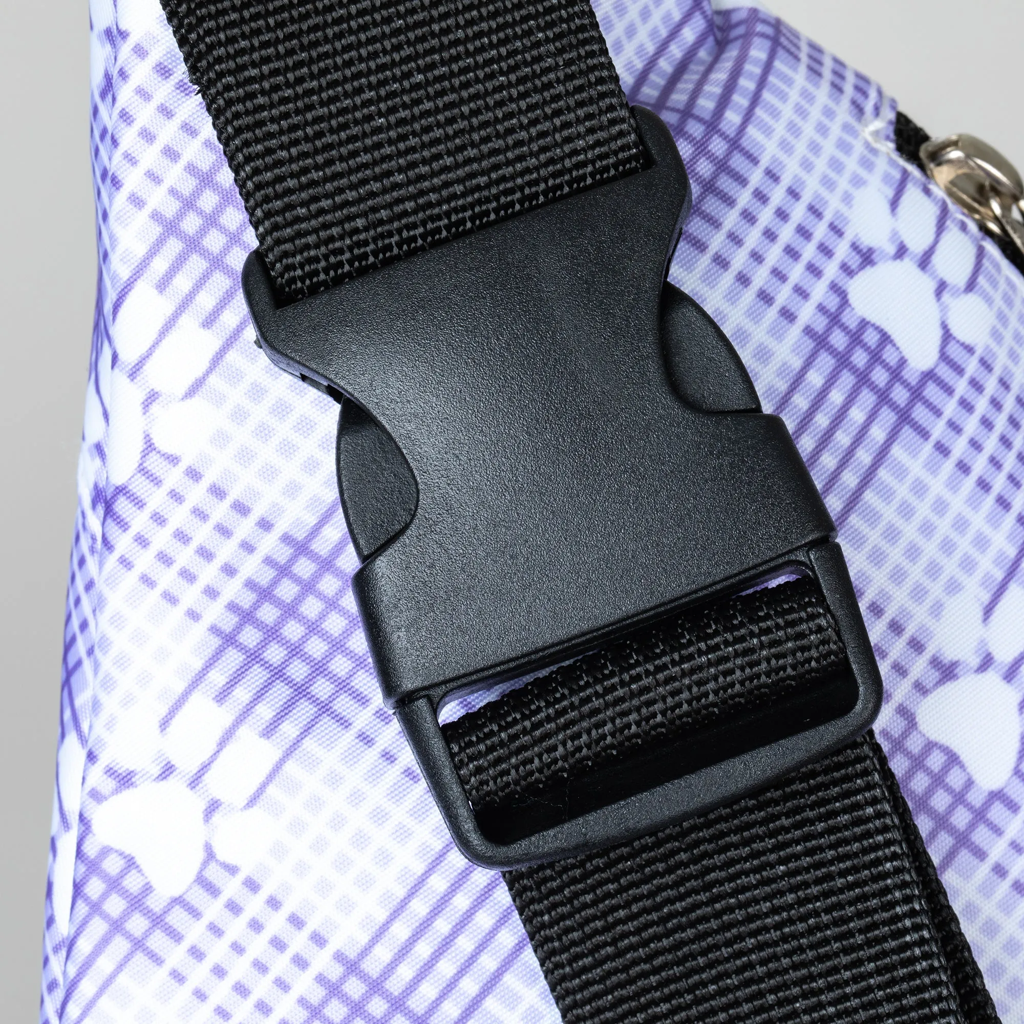 Plaid Paw Print Large Fanny Pack with 3 Zippered Pockets