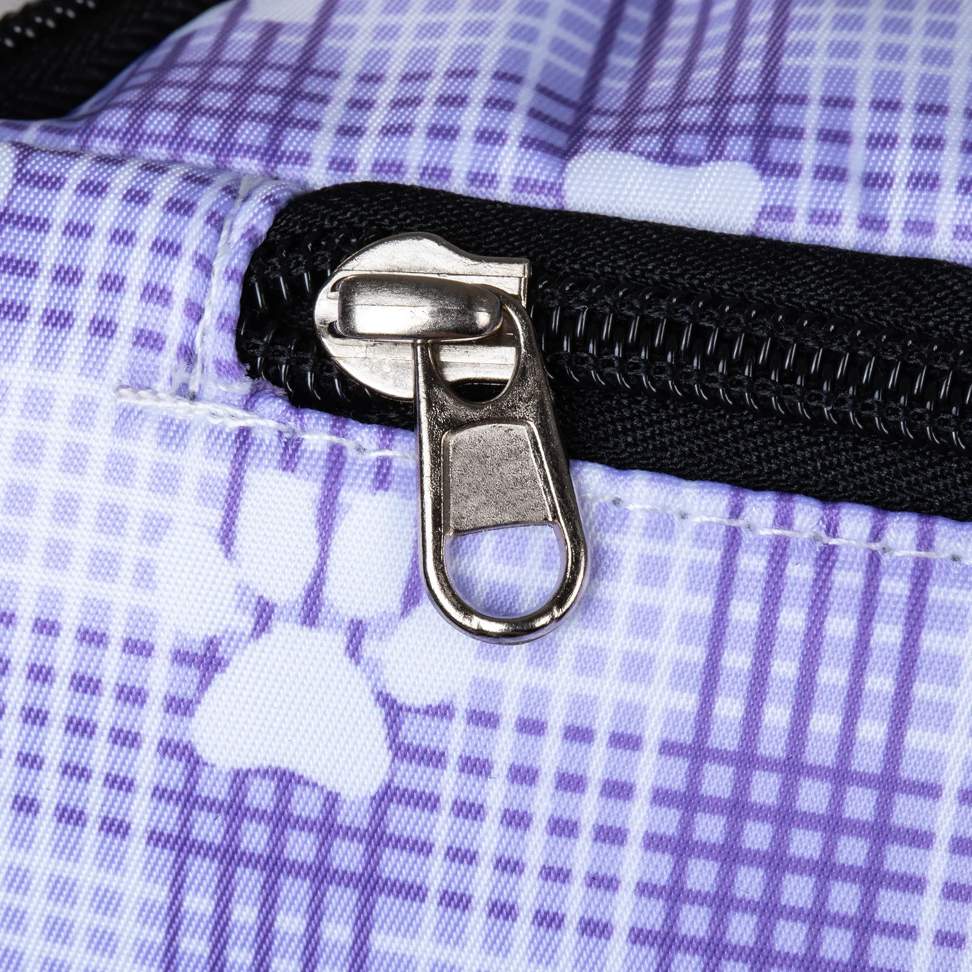 Plaid Paw Print Large Fanny Pack with 3 Zippered Pockets